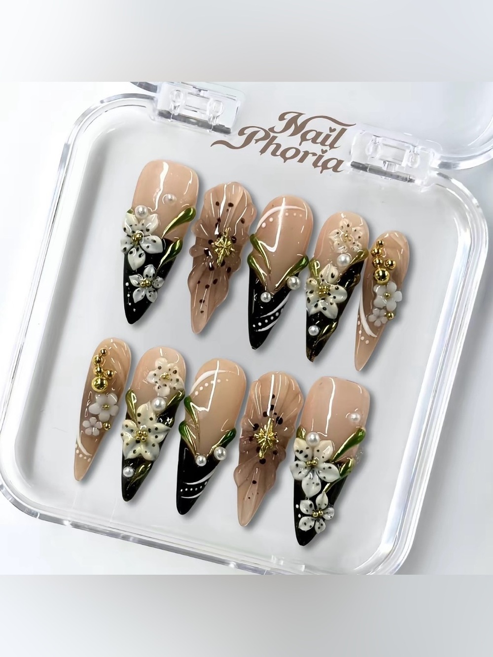 NailPhoria Stiletto Press-On Nail Set - Maple Muse
